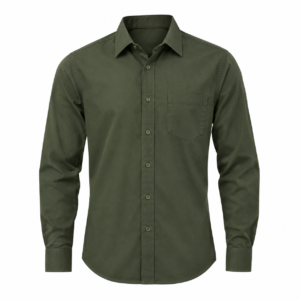 Men’s Solid Olive Green Full-Sleeve Casual Shirt